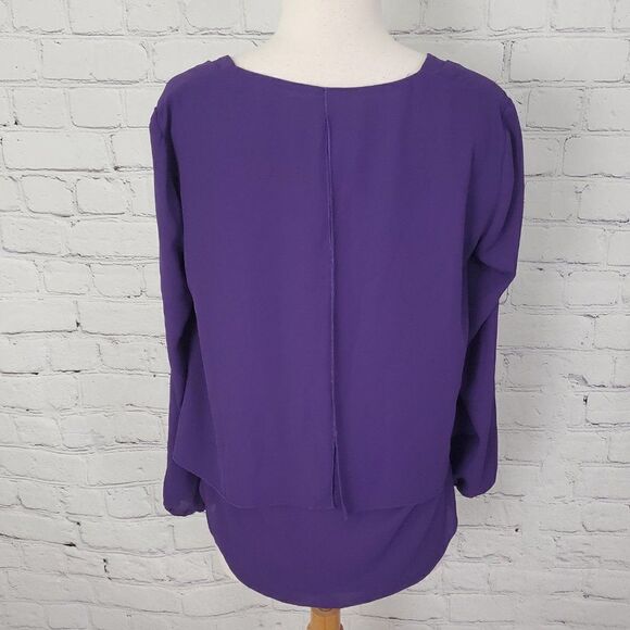 JOSEPH RIBKOFF 𝅺Purple Passion Layer Blouse 4 - Picture 5 of 7